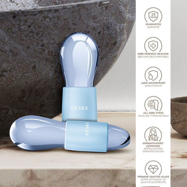 Подвійний масажер для очей GESKE Cool&Warm Duo Eye Massager 7в1 aquamarine HB0318 фото