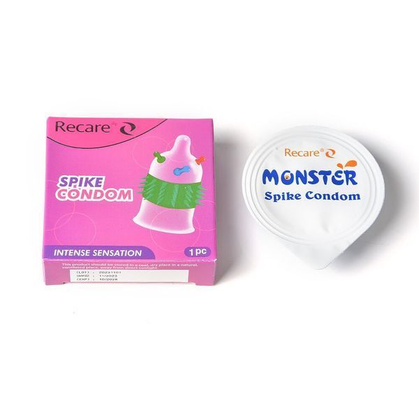 Насадка на член Recare Spike Condom Pink (презерватив з кульками та рядами шипів) SX3352 фото