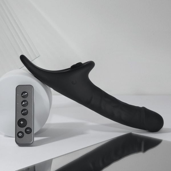 Вібронасадка для страпону з вакуумною стимуляцією Strap-On-Me Multi Orgasm Realistic Dildo M Black SX4035 фото