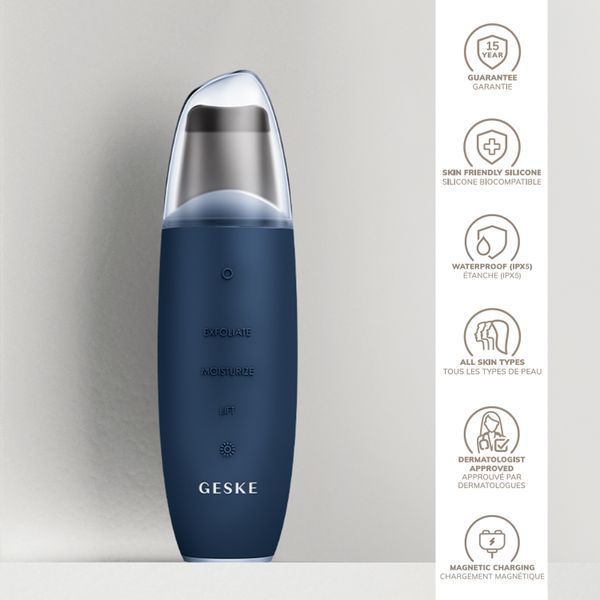 Мікрострумовий скрабер для шкіри та усунення чорних точок GESKE MicroCurrent Skin Scrubber&Blackhead Remover 9в1 midnight HB0144 фото