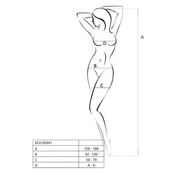 Бодістокінг Passion ECO BS001 One Size white, з доступом, імітація підв&rsquo;язок, флористичний декор SO7067 фото