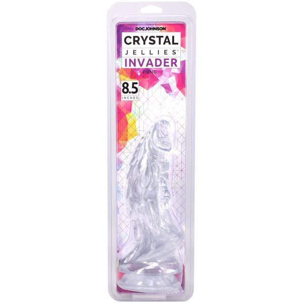 Фентезійний фалоімітатор Doc Johnson Crystal Jellies - Invader Dong 8.5 Inch - Clear SX4432 фото