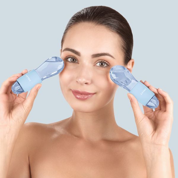Подвійний масажер для очей GESKE Cool&Warm Duo Eye Massager 7в1 aquamarine HB0318 фото