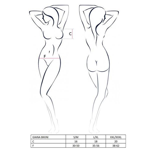 Комплект білизни Passion GIANA BIKINI S/M, white, напівпрозорі ліф і трусики з бантиками EL15105 фото