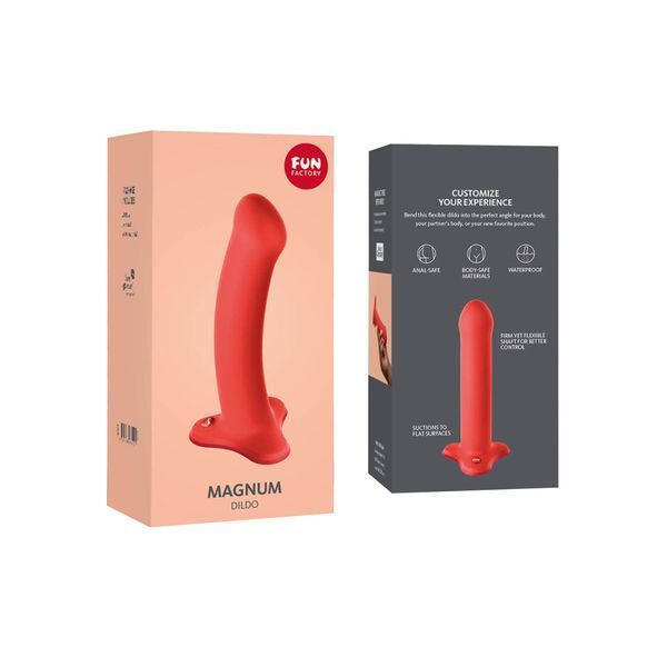 Фалоімітатор Fun Factory MAGNUM, помаранчевий, дуже гнучкий, довжина 18,3 см, діаметр 3,7 см SX0985 фото