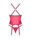 Прозорий корсет Obsessive Lacelove corset M/L Red, мереживо, підв&rsquo;язки для панчіх SO8650 фото 4