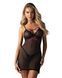 Пеньюар Obsessive Novenes chemise & thong, M/L, обтислий, прозорий, зі стрепами, стрінги в комплекті SX0620 фото 1