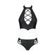 Комплект з еко-шкіри Passion NANCY BIKINI L/XL, black, бра та трусики з імітацією шнурівки SO5367 фото 5