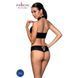Комплект з еко-шкіри Passion NANCY BIKINI L/XL, black, бра та трусики з імітацією шнурівки SO5367 фото 2