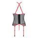 Корсет з пажами Passion SATARA CORSET XXL/XXXL red, стрінги, мереживо, застібки спереду та ззаду SO8480 фото 4