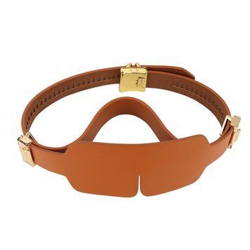 Маска на очі LOCKINK Blindfold Kit, коричнева, натуральна шкіра, регульований обсяг SX0832 фото