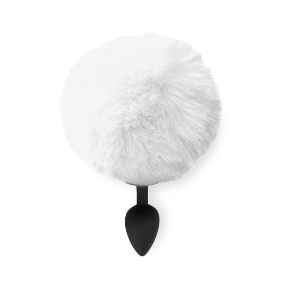 Силіконова анальна пробка М Art of Sex - Silicone Butt plug Rabbit Tail White, діаметр 3,5 см SO6695 фото