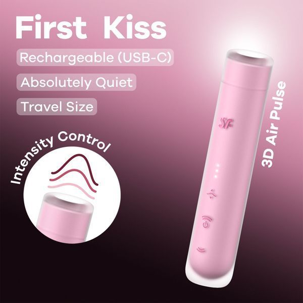 Вакуумний стимулятор Satisfyer First Kiss, технологія 3D Air Pulse (пошкоджене паковання!!!) SX2164-R фото