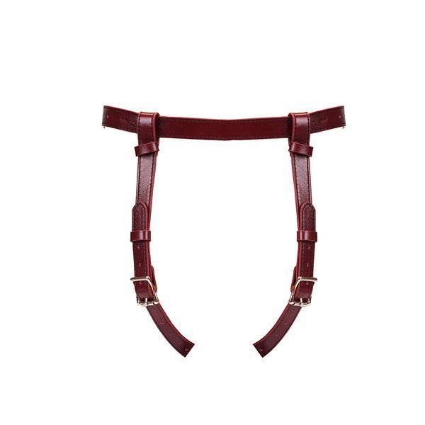 Шкіряні трусики для страпона Liebe Seele Wine Red Strap on Harness, універсальний розмір SO9464 фото