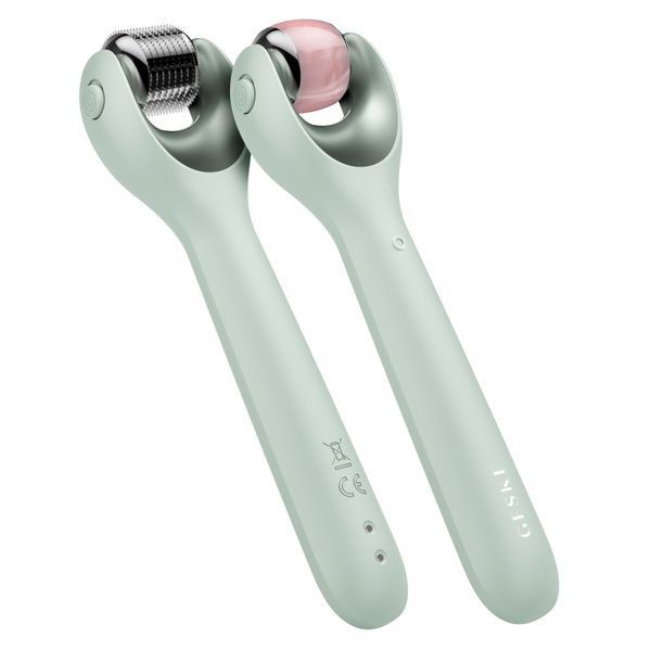 Електронний ролер для обличчя з мікроголками GESKE MicroNeedle Face Roller 9в1 green HB0195 фото