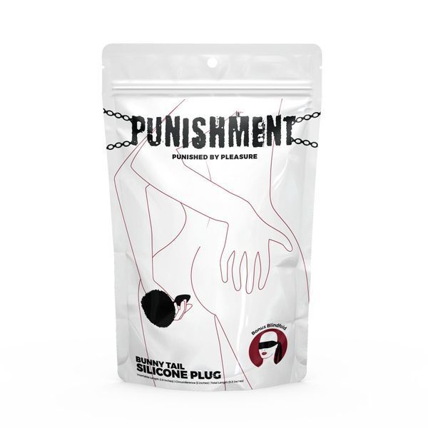 Анальна пробка з хвостом Punishment - Bunny Tail Silicone Anal Plug - Black SX2235 фото