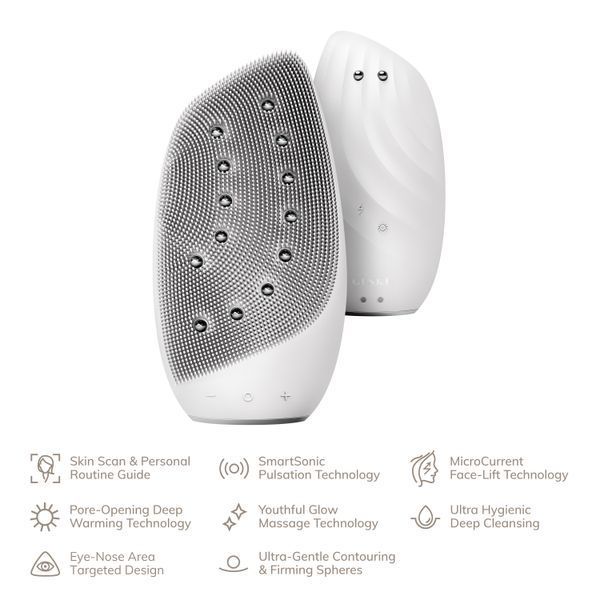 Очищувальна щітка для обличчя GESKE Sonic Thermo Facial Brush&Face-Lifter 8в1 white HB0095 фото