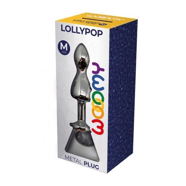 Металева анальна пробка Wooomy Lollypop Double Ball Metal Plug M, діаметр 3,1 см, довжина 9,4 см SO7414 фото
