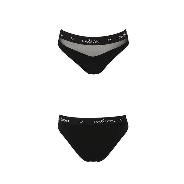 Трусики з прозорою вставкою Passion PS006 PANTIES L, black SO4231 фото
