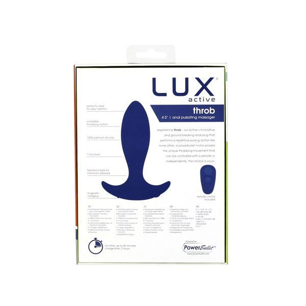 Анальна пробка з пульсацією Lux Active &ndash; Throb &ndash; 4.5" Anal Pulsating Massager, пульт ДК SO5571 фото