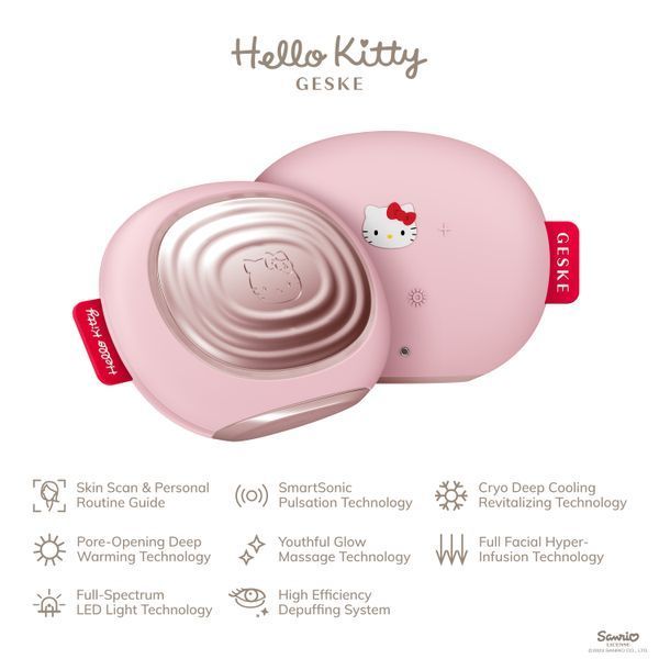 Ультразвукова маска тепло та холод GESKE Sonic Warm&Cool Mask 8в1 by Hello Kitty pink HB0247 фото
