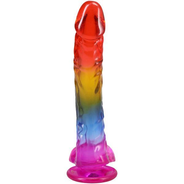 Фалоімітатор Doc Johnson Crystal Jellies - 9.5 Inch Dildo - Rainbow SX4433 фото
