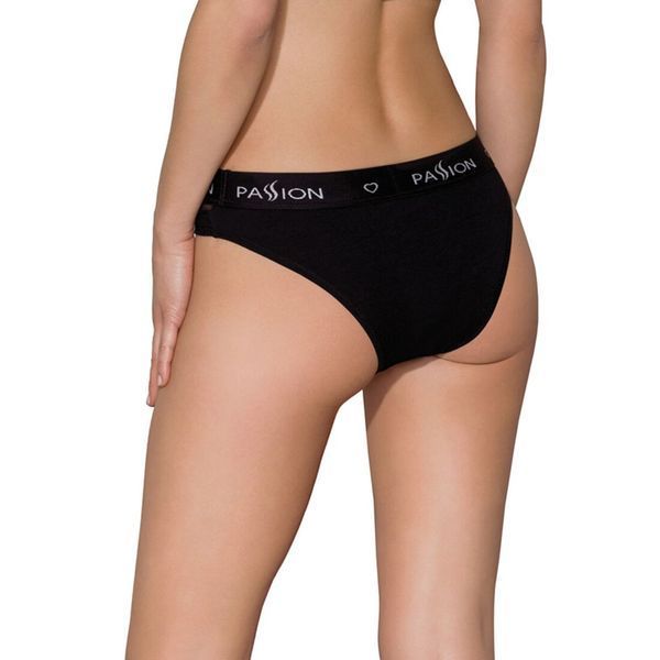 Трусики з прозорою вставкою Passion PS006 PANTIES L, black SO4231 фото