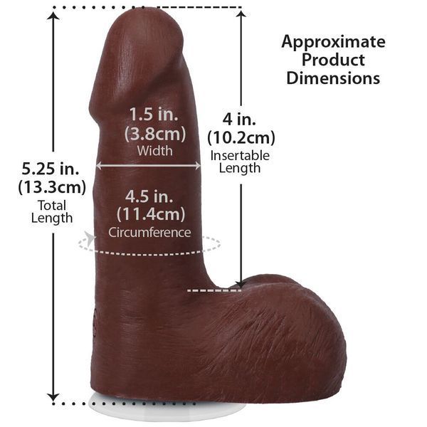 Фалоімітатор Doc Johnson The Realistic Cock ULTRASKYN - 5 Inch with Balls Chocolate SX4483 фото