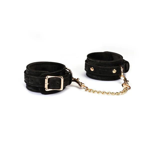 Наручники Liebe Seele Boudoir Amor Wrist Cuffs Black, з&rsquo;єднувальний ланцюжок на карабінах SX1669 фото