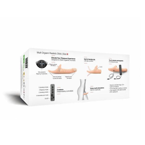 Вібронасадка для страпону з вакуумною стимуляцією Strap-On-Me Multi Orgasm Realistic Dildo M Vanilla SX4036 фото
