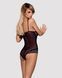 Сітчасте боді на кісточках Obsessive Amanta teddy S/M, чорне, з доступом SO7198 фото 2