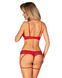 Комплект Obsessive Ingridia 2-pcs crotchless set M/L, червоний, з доступом, відкриті груди SO9032 фото 2