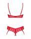 Комплект Obsessive Ingridia 2-pcs crotchless set M/L, червоний, з доступом, відкриті груди SO9032 фото 4
