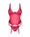 Прозорий корсет Obsessive Lacelove corset XL/2XL Red, мереживо, підв&rsquo;язки для панчіх SO8651 фото 3