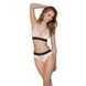 Еластичний топ з мереживом Passion PS001 TOP S, ecru SO4181 фото 2