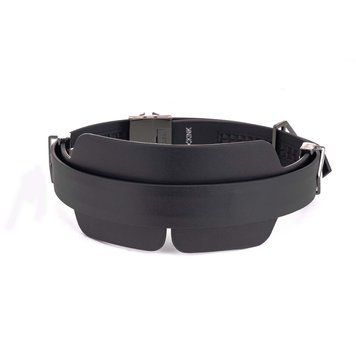 Маска на очі LOCKINK Blindfold Kit, чорна, натуральна шкіра, регульований обсяг SX0833 фото
