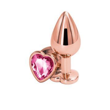 Анальна пробка NS Novelties Rear Assets - Rose Gold Heart - Medium - Pink SX4370 фото