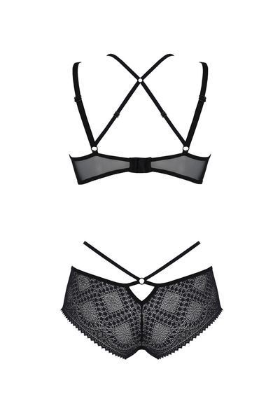 Комплект Passion DROSERA BIKINI black, XXL/XXXL, бюстгальтер і трусики-кюлоти SX0469 фото