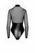 Боді Noir Handmade F321 Edge, L, низ під латекс, верх сітка, блискавка на все тіло, декор кільця SX0359 фото 8