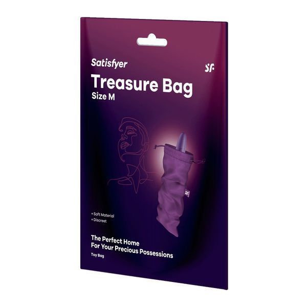 Мішечок для секс-іграшок Satisfyer Treasure Bag M, фіолетовий, на шнурку SX0547 фото