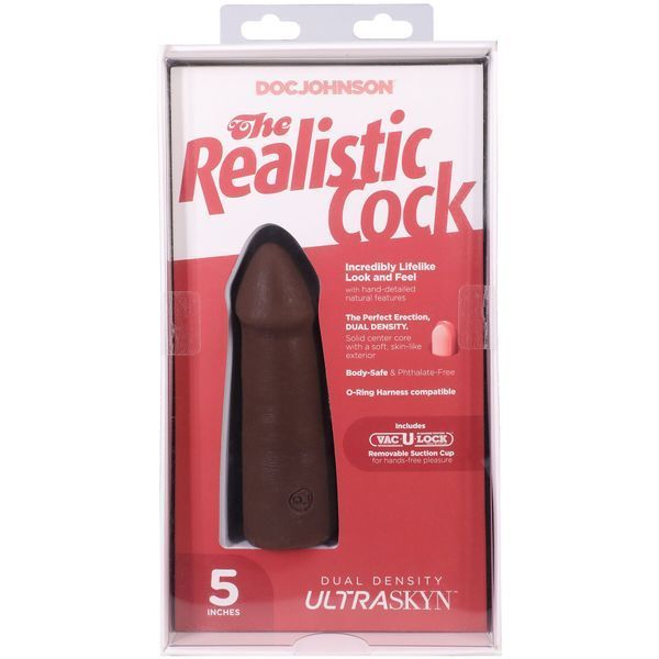 Фалоімітатор Doc Johnson The Realistic Cock ULTRASKYN - 5 Inch Chocolate SX4484 фото