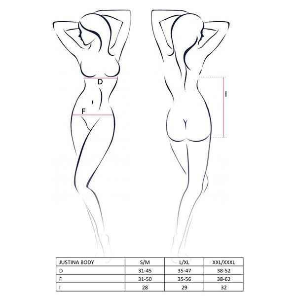 Боді монокіні з відкритими грудьми Passion JUSTINA BODY L/XL, black EL15401 фото