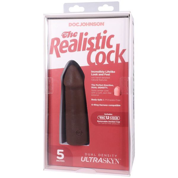 Фалоімітатор Doc Johnson The Realistic Cock ULTRASKYN - 5 Inch Chocolate SX4484 фото