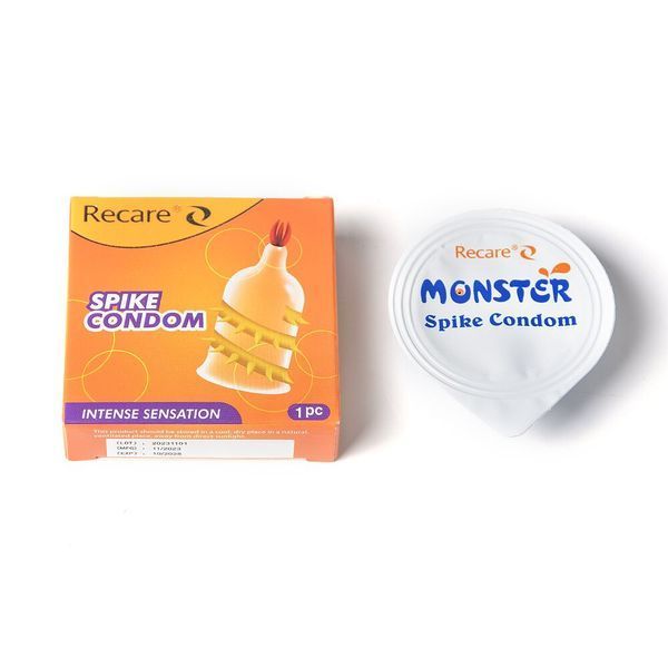 Насадка на член Recare Spike Condom Yellow (презерватив з вусиками та спіраллю шипів) SX3349 фото