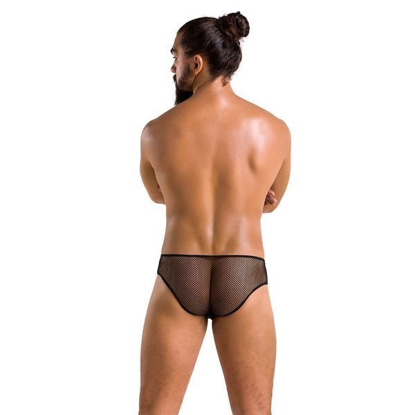Чоловічі труси зі шнурівкою Passion 035 SLIP RICHARD XXL/XXXL Black, екошкіра, сітка SO7578 фото