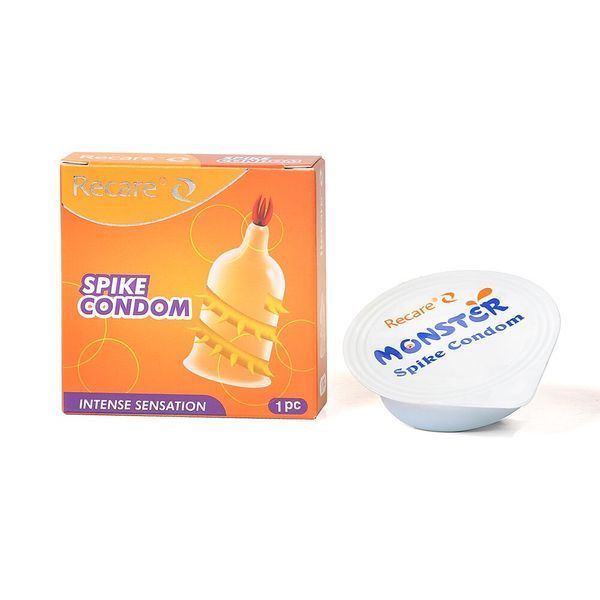 Насадка на член Recare Spike Condom Yellow (презерватив з вусиками та спіраллю шипів) SX3349 фото