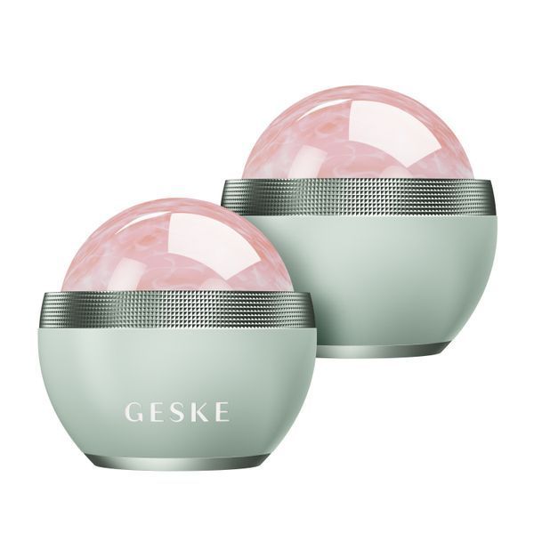 Кульковий масажер з рожевим кварцом GESKE SmartAppGuided Rose Quartz Depuffing Sphere 7in1 green HB0654 фото