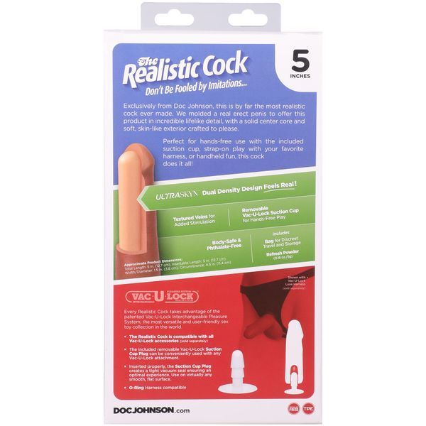 Фалоімітатор Doc Johnson The Realistic Cock ULTRASKYN - 5 Inch Chocolate SX4484 фото