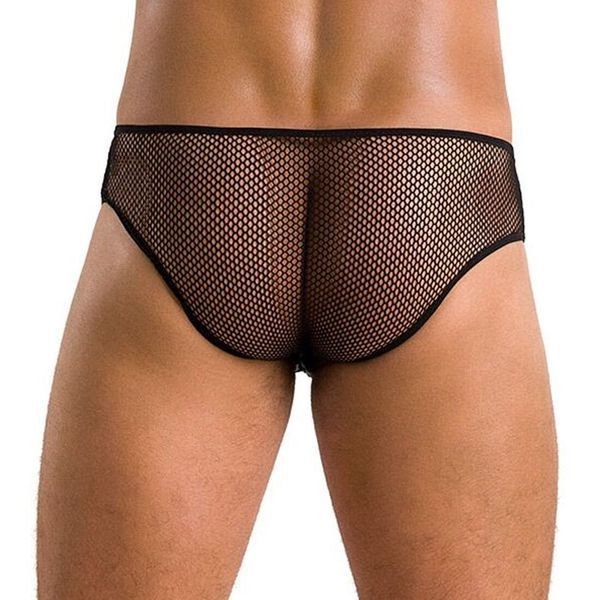 Чоловічі труси зі шнурівкою Passion 035 SLIP RICHARD XXL/XXXL Black, екошкіра, сітка SO7578 фото