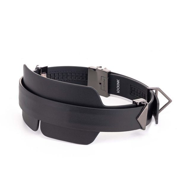 Маска на очі LOCKINK Blindfold Kit, чорна, натуральна шкіра, регульований обсяг SX0833 фото